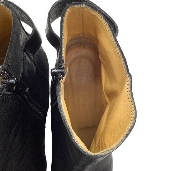 MM6 MAISON MARTIN MARGIELA 37 Hidden Wedge Leather Ankle Boot Bootie Block Heel - Picture 8 of 10